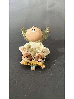Hand-Painted Angel Figurine With "Friends" Banner - 2001 Kira